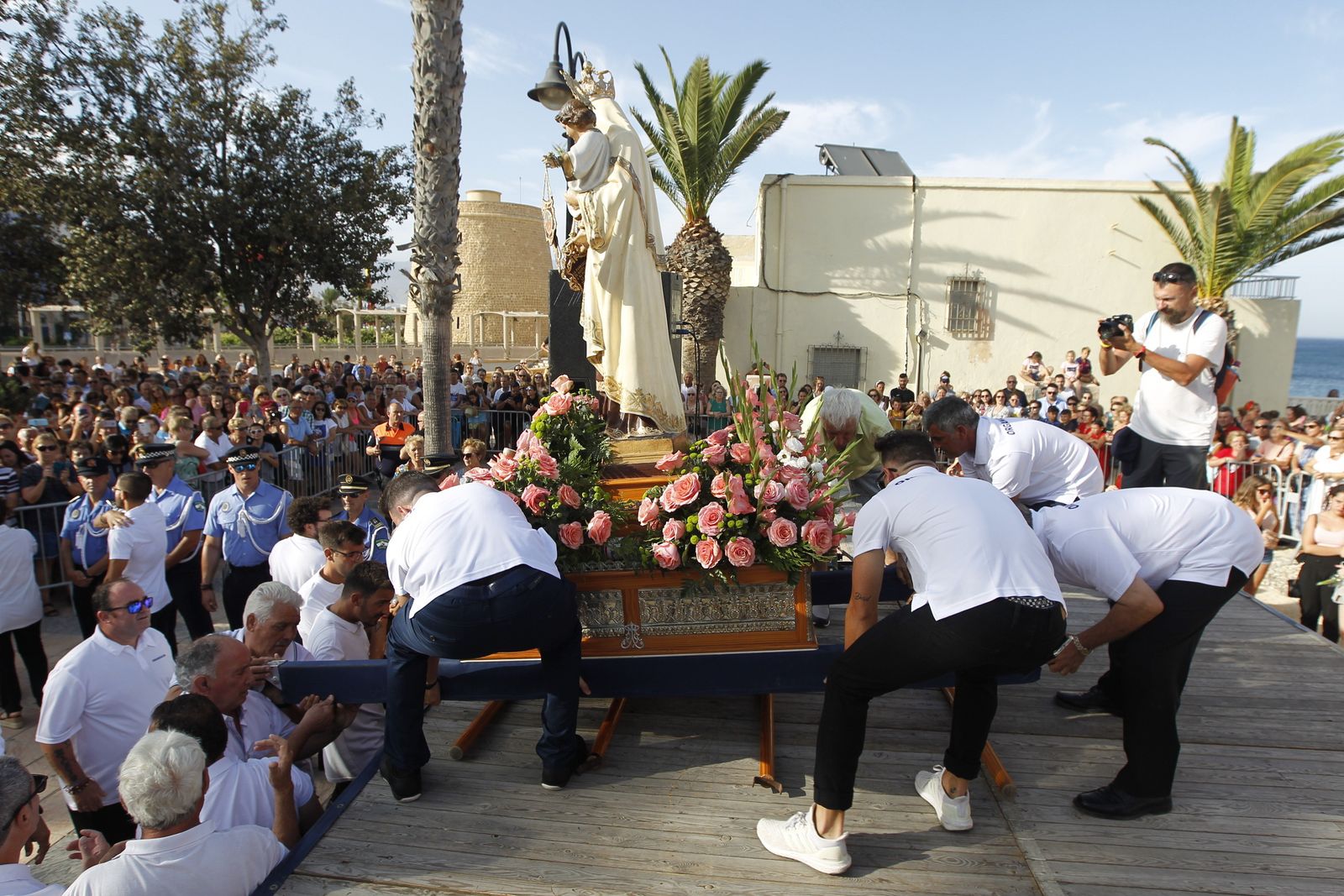 Fotogalería cucaña y procesión Fiestas Santa Ana Roquetas de Mar