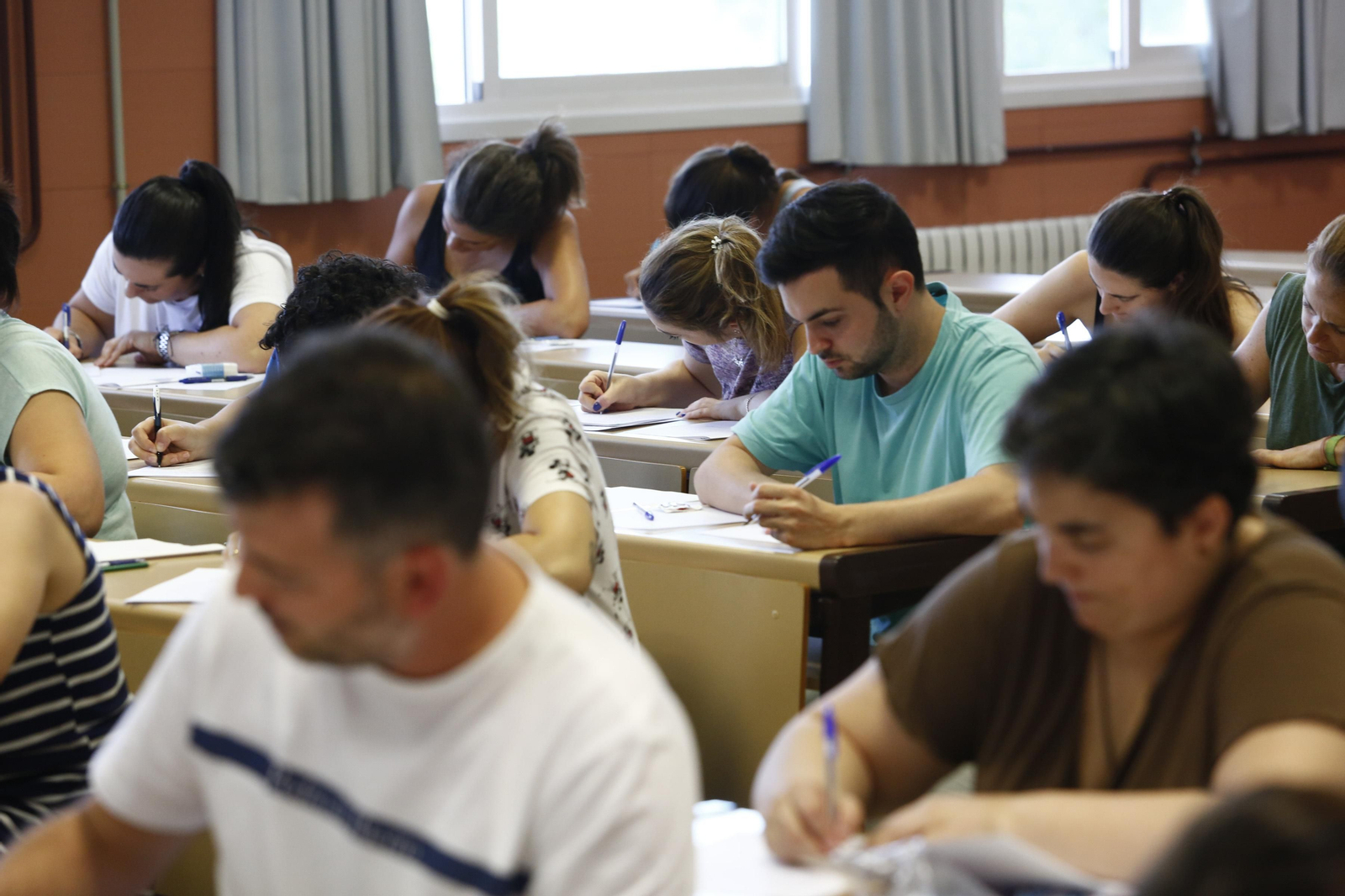 Una de las aulas en las que se celebró la OPE de junio.