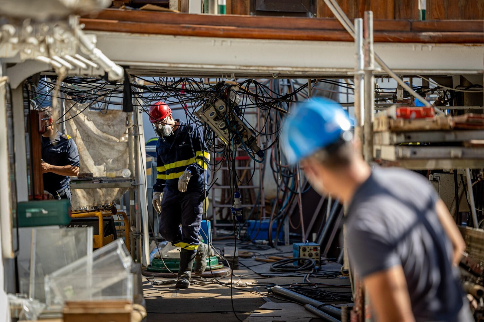 Armada: Las imágenes del 'Juan Sebastián de Elcano' de obras en Navantia San Fernando
