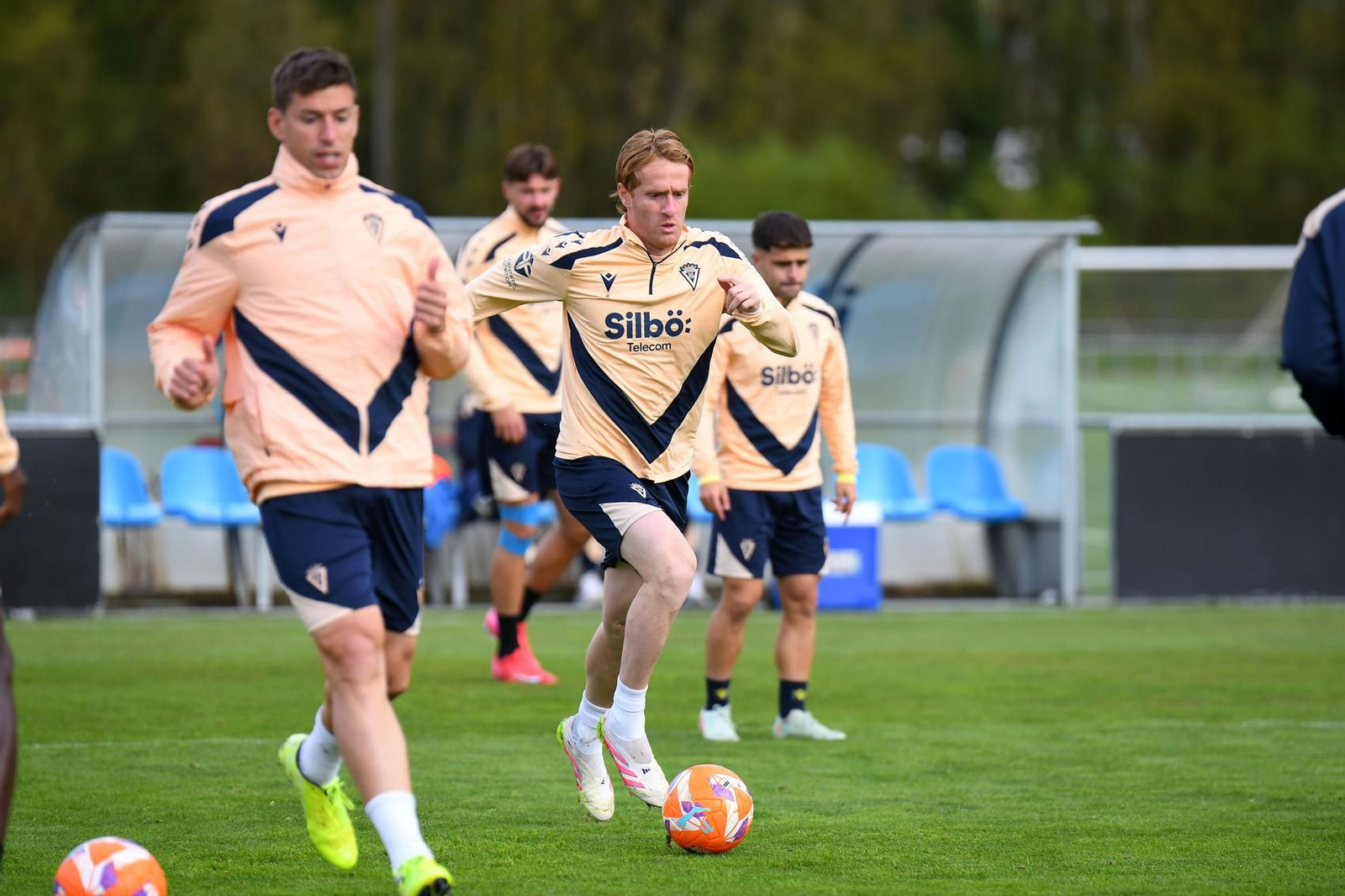 Rubén Alcaraz y Álex Fernández en un entrenamiento.