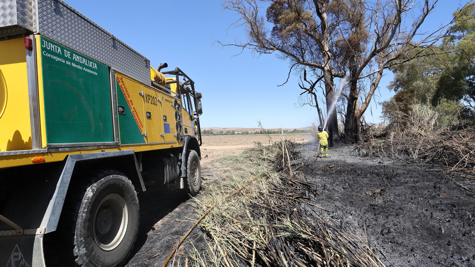 Infoca refresca la zona del incendio en La Ina