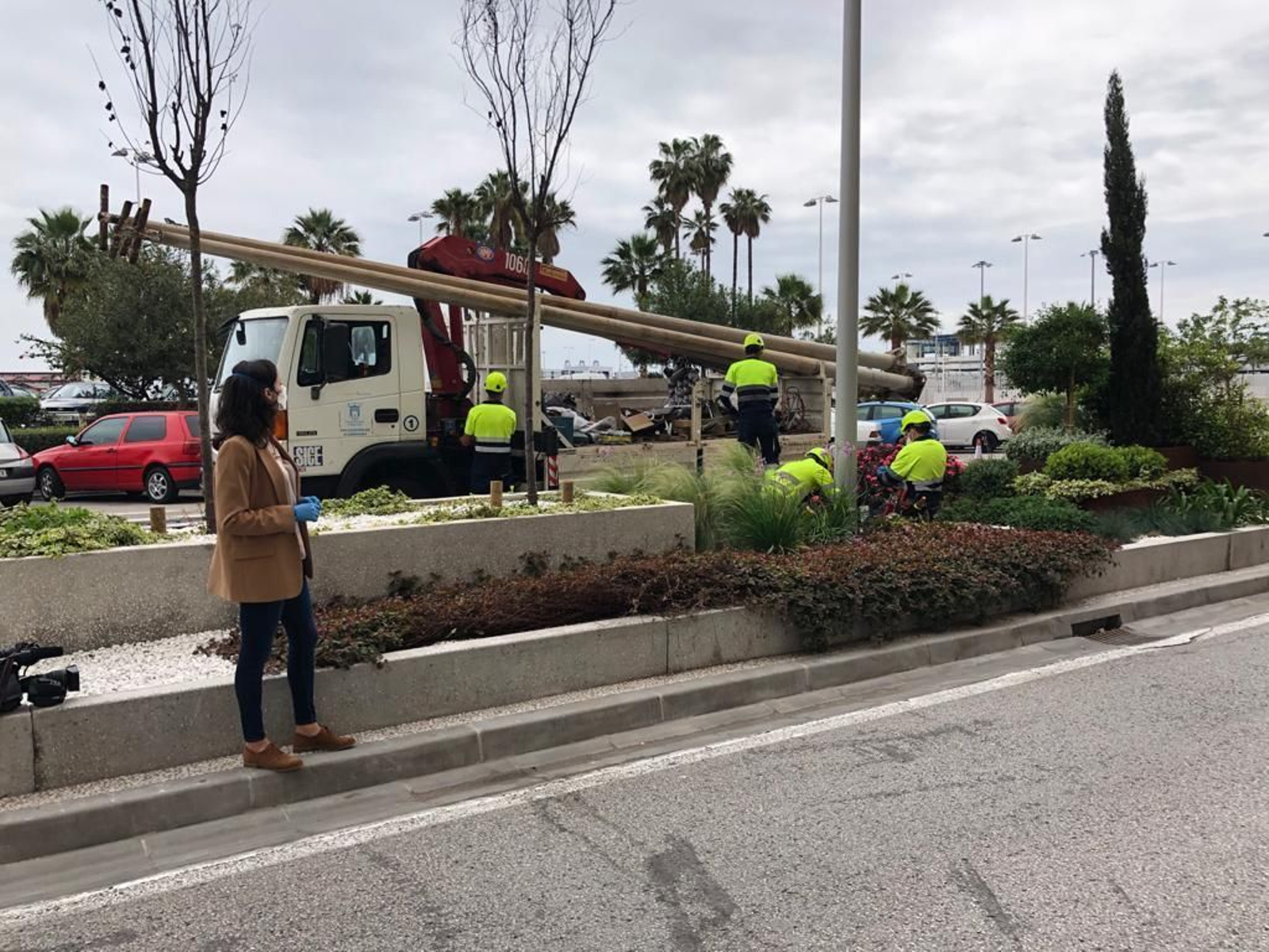 La instalación del alumbrado en la avenida Virgen del Carmen