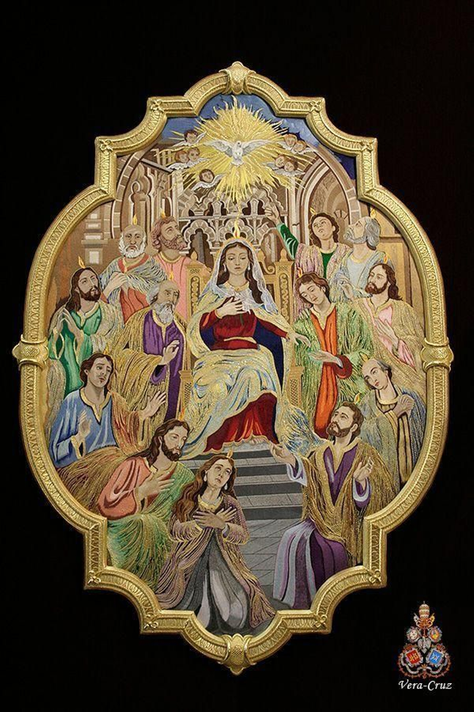 Detalle de la nueva Gloria del palio de la Vera-Cruz.