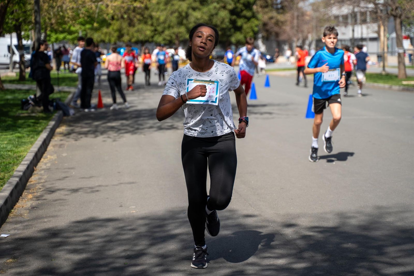 Una joven estudiante, durante la carrera.