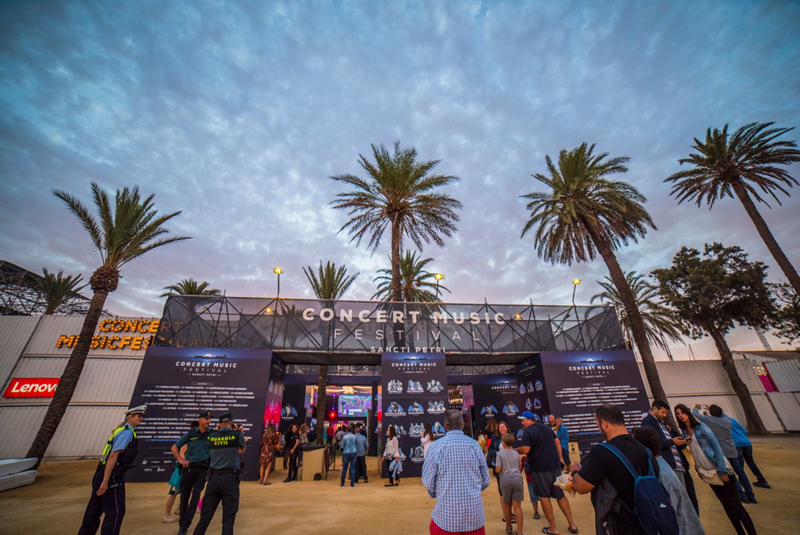 Entrada al recinto del Concert Music Sancti Petri, en una imagen de archivo.