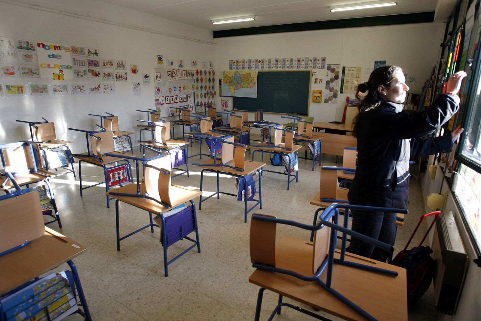 Aula vacía de un colegio.