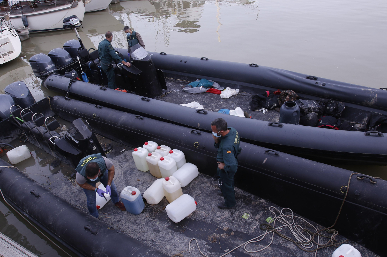 Intervenidas dos narcolanchas por la Guardia Civil en el Guadalquivir