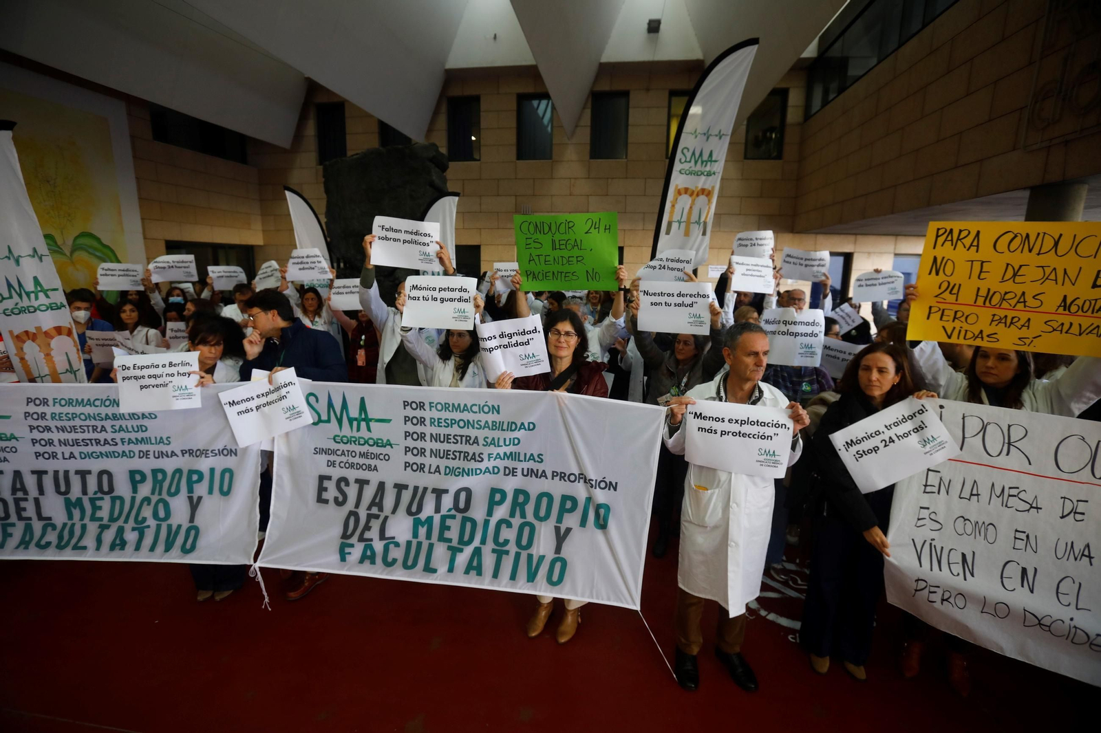 La concentración por la huelga de médicos en Córdoba contra el Estatuto Marco, en imágenes