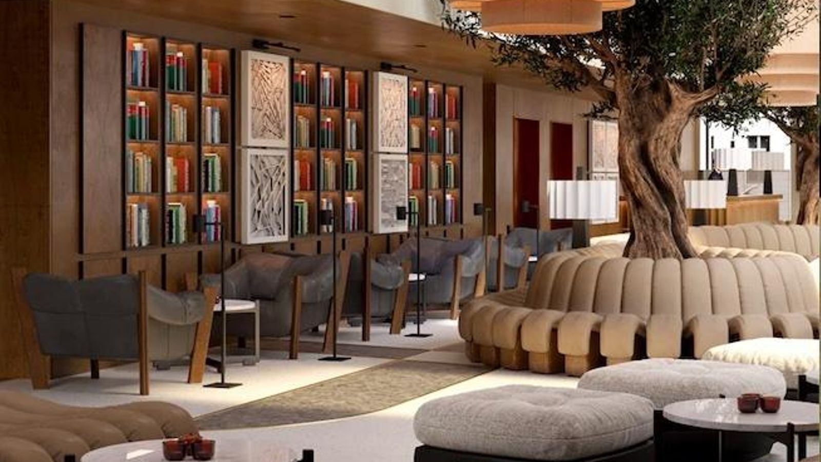 Vista del lobby del hotel.