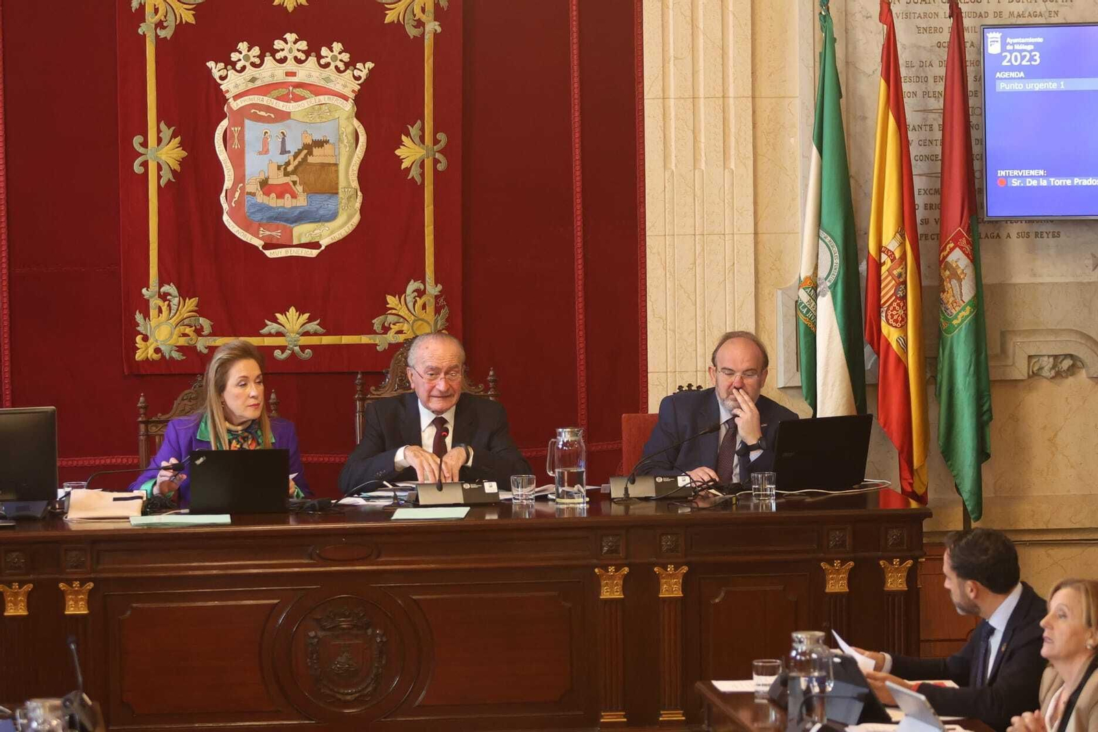 El alcalde, Francisco de la Torre, durante el pleno del Ayuntamiento este lunes.