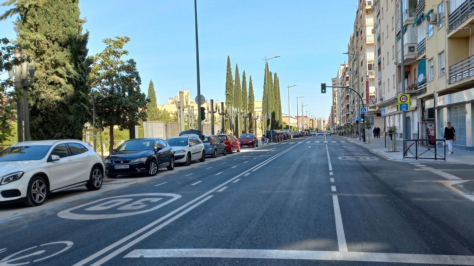 Un tramo del eje Arabial-Palencia, a la altura del Parque García Lorca