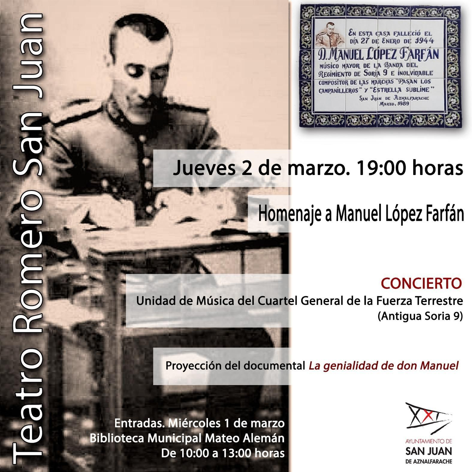 Cartel del concierto homenaje a López Farfán