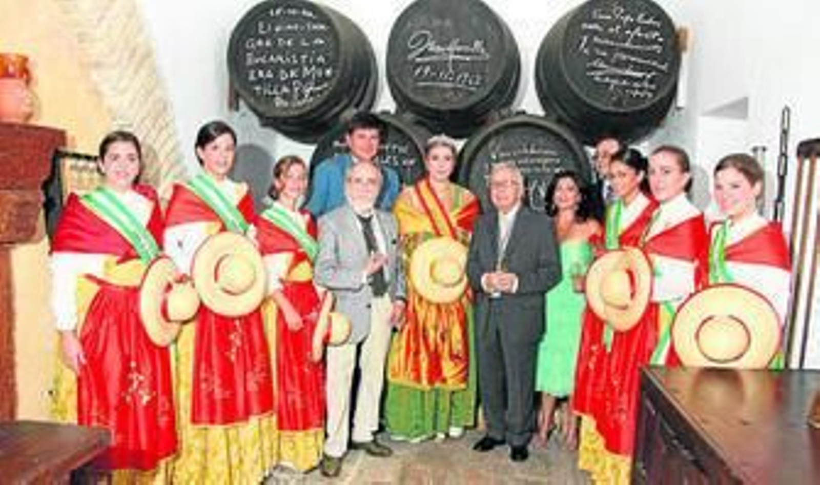 Ginés Liébana y Pablo García Baena, en las Fiestas de la Vendimia de 2010.