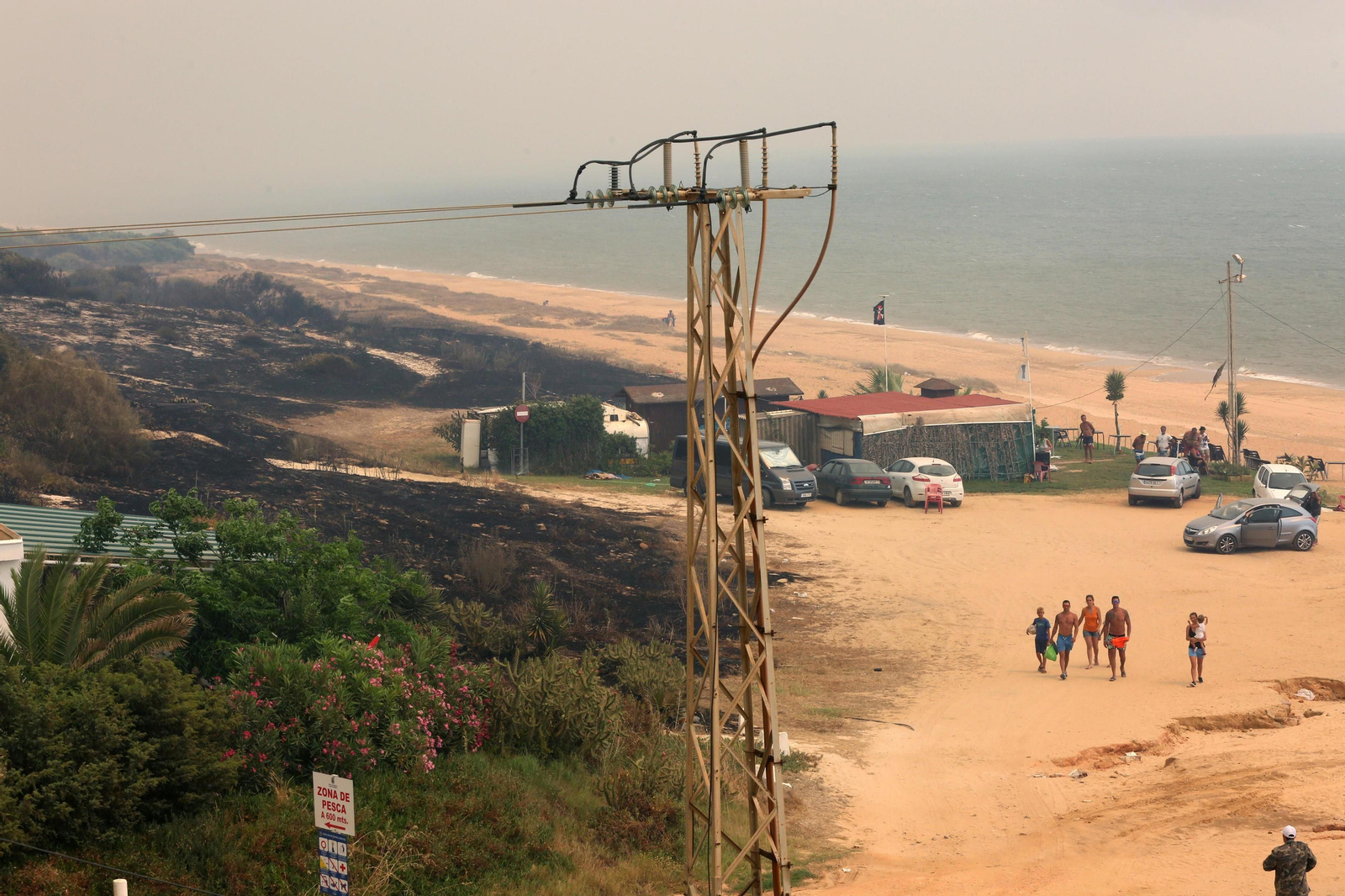 Las consecuencias del incendio en Mazagón