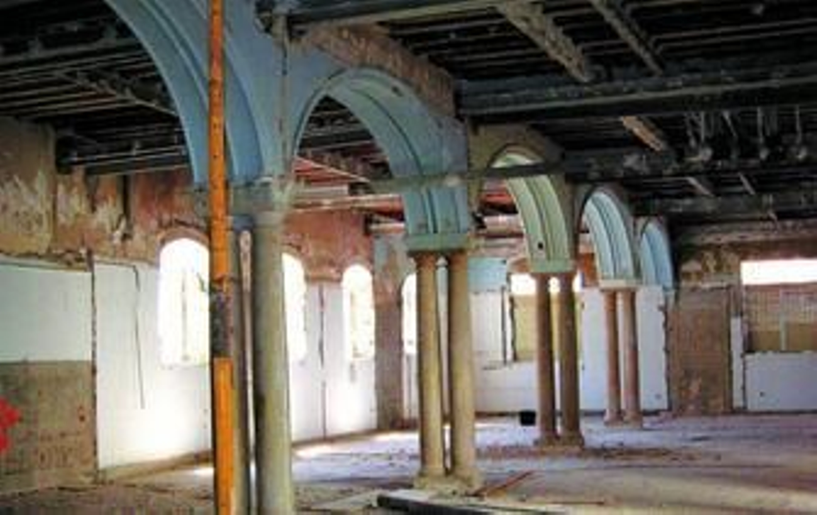 Imagen actual del estado de las obras en el antiguo Hospital de San Juan de Dios.