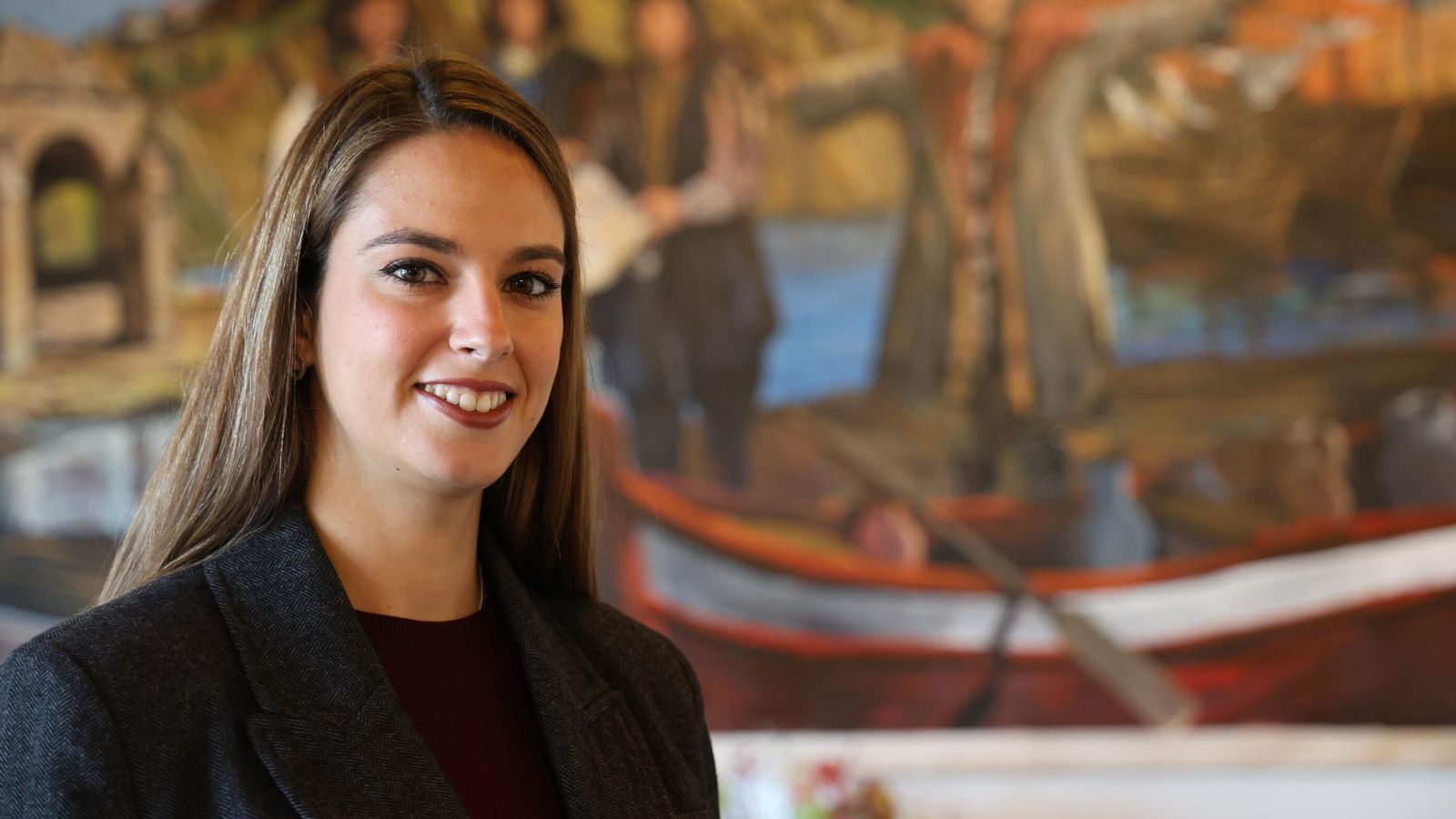 Milagros Romero, en el Ayuntamiento de Palos de la Frontera.