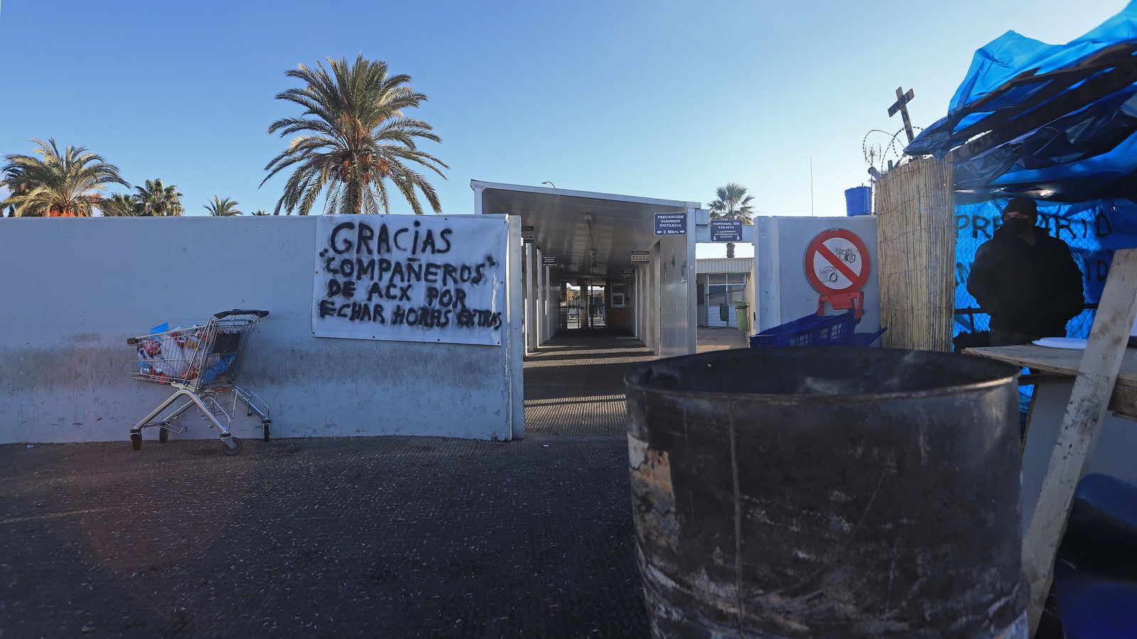 Fotos de los piquetes en el polígono de Palmones