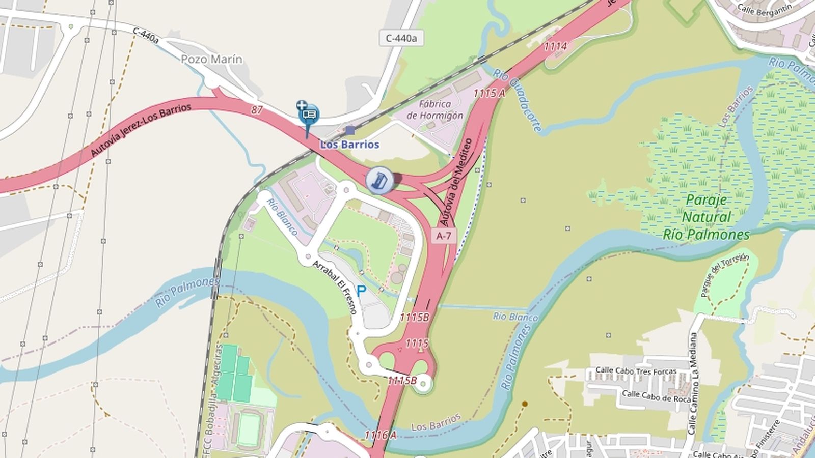 El lugar del accidente.