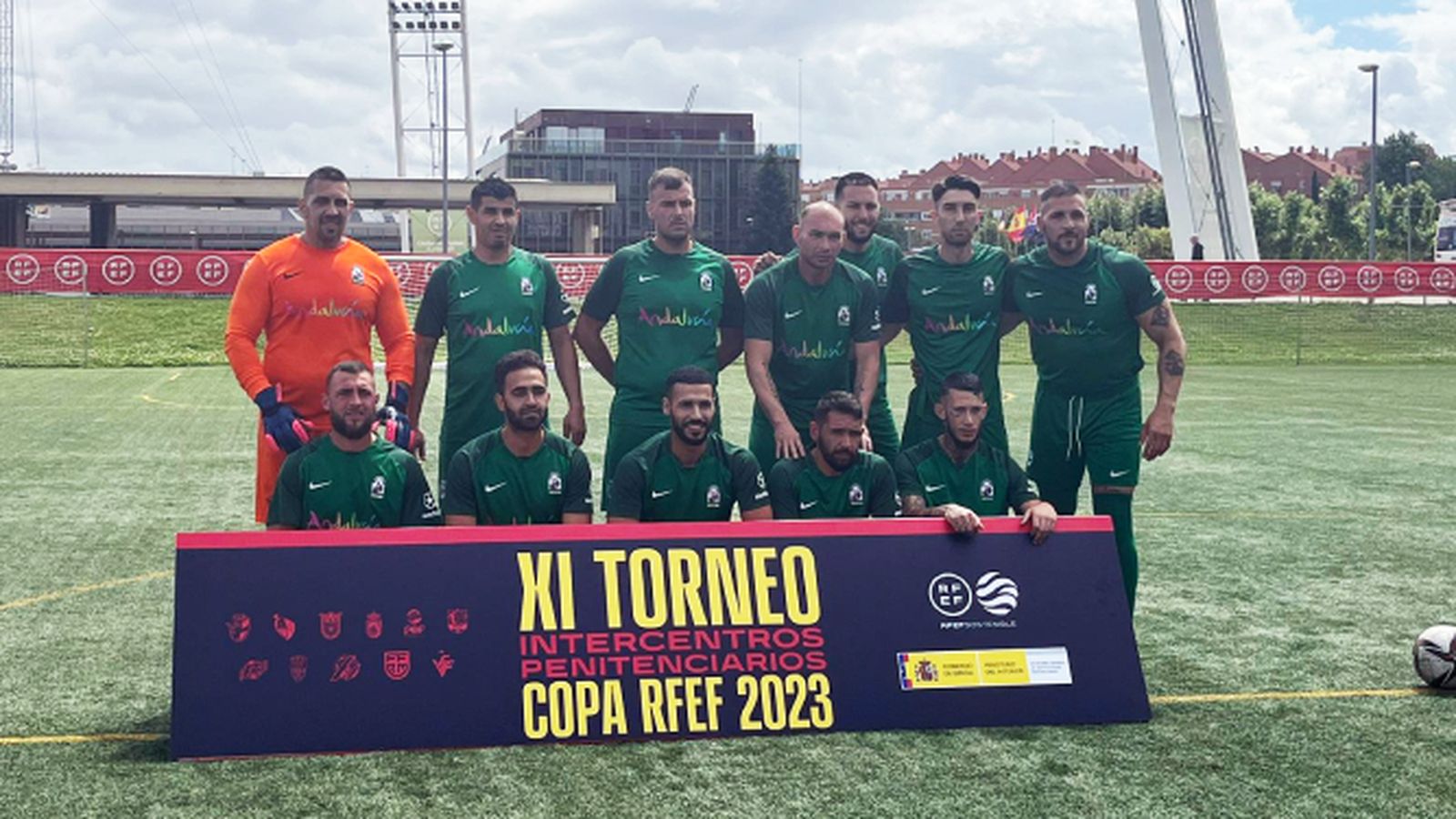 El equipo de fútbol del Centro Penitenciario de Botafuegos.