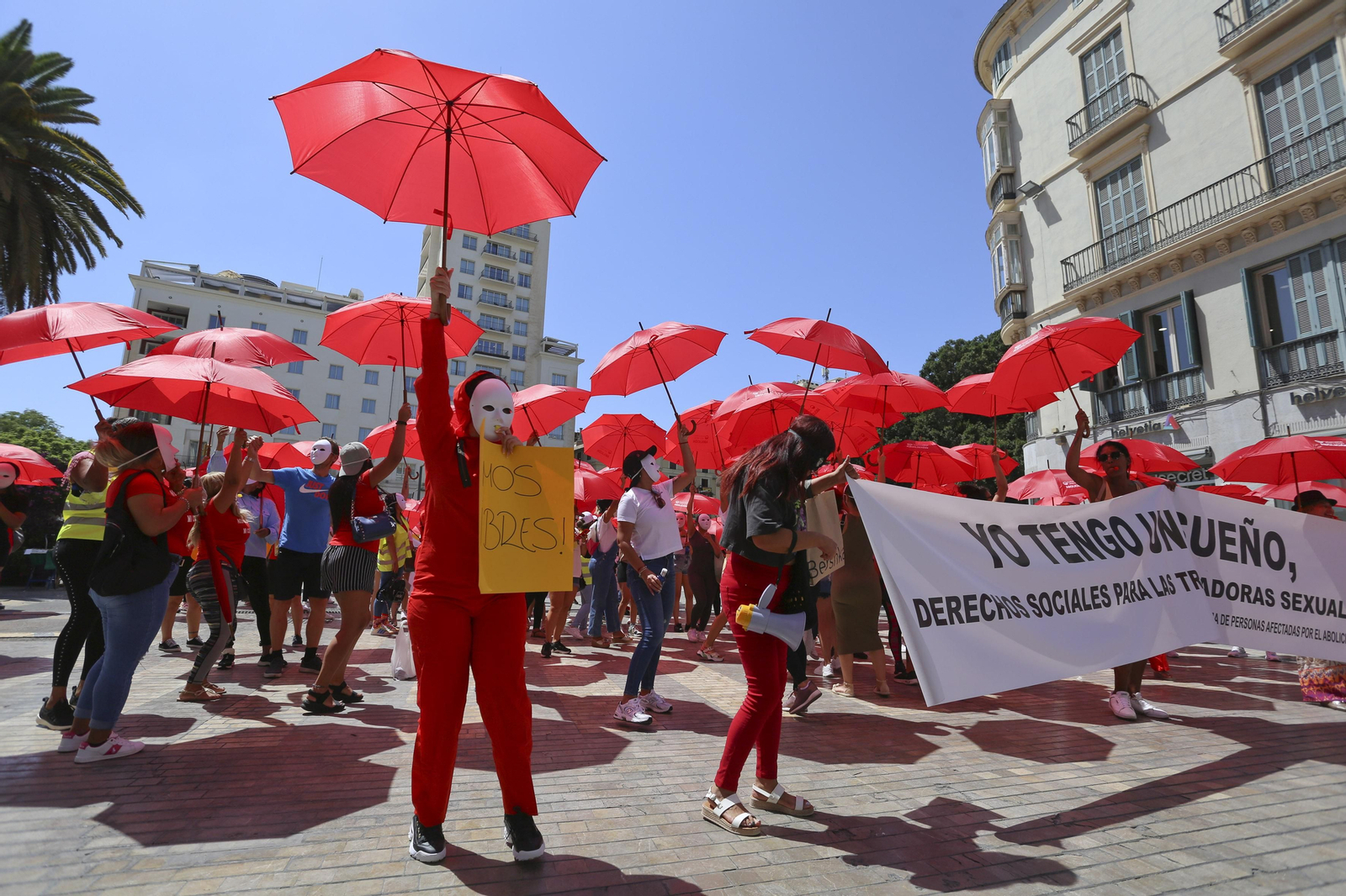 Las fotos de la protesta de prostitutas en Málaga