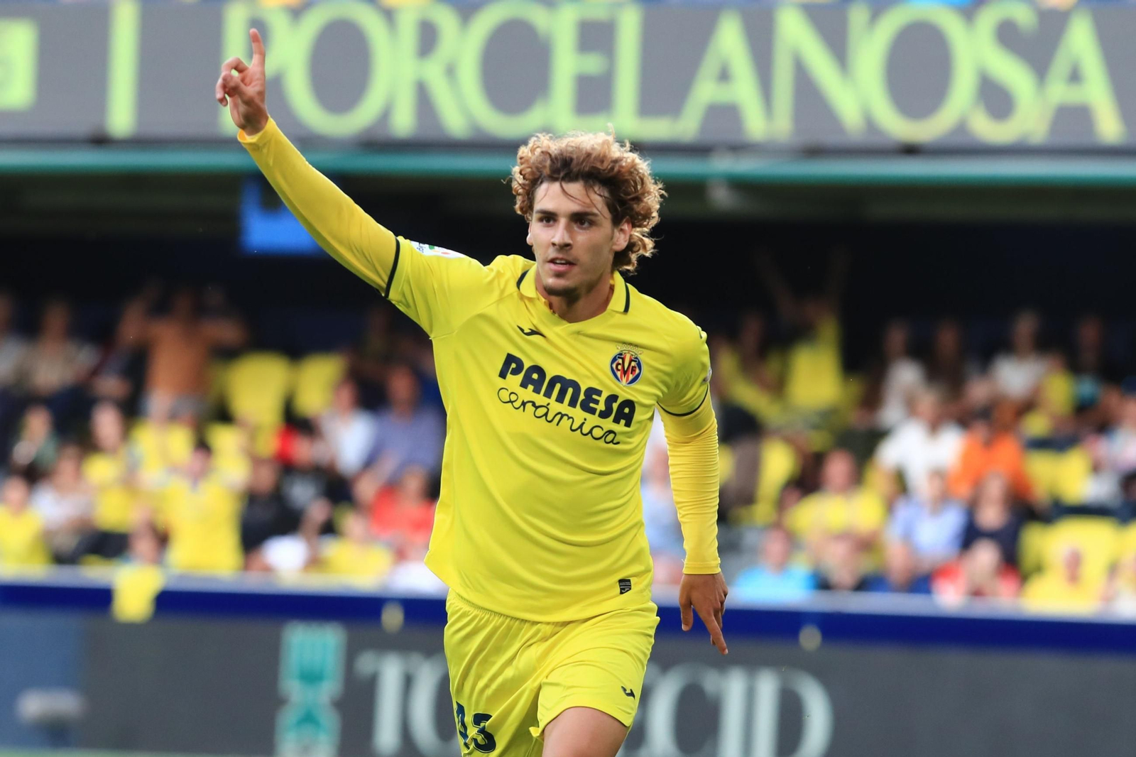 El delantero almeriense con la camiseta del Villarreal B