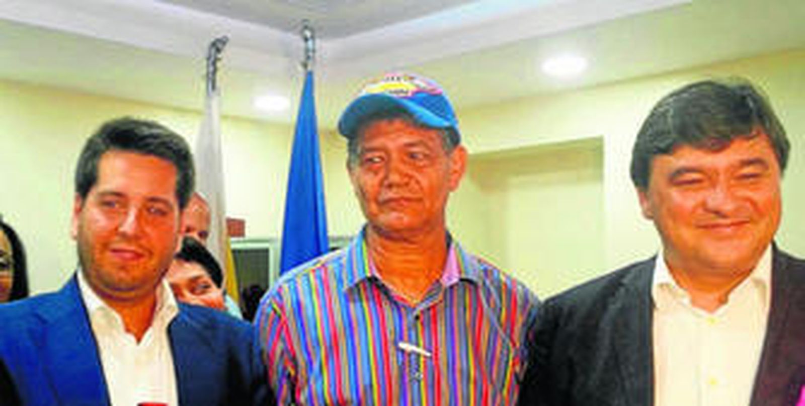 Javier García, Francisco Peña y Gabriel Cruz, en un momento de la visita a la República Dominicana.