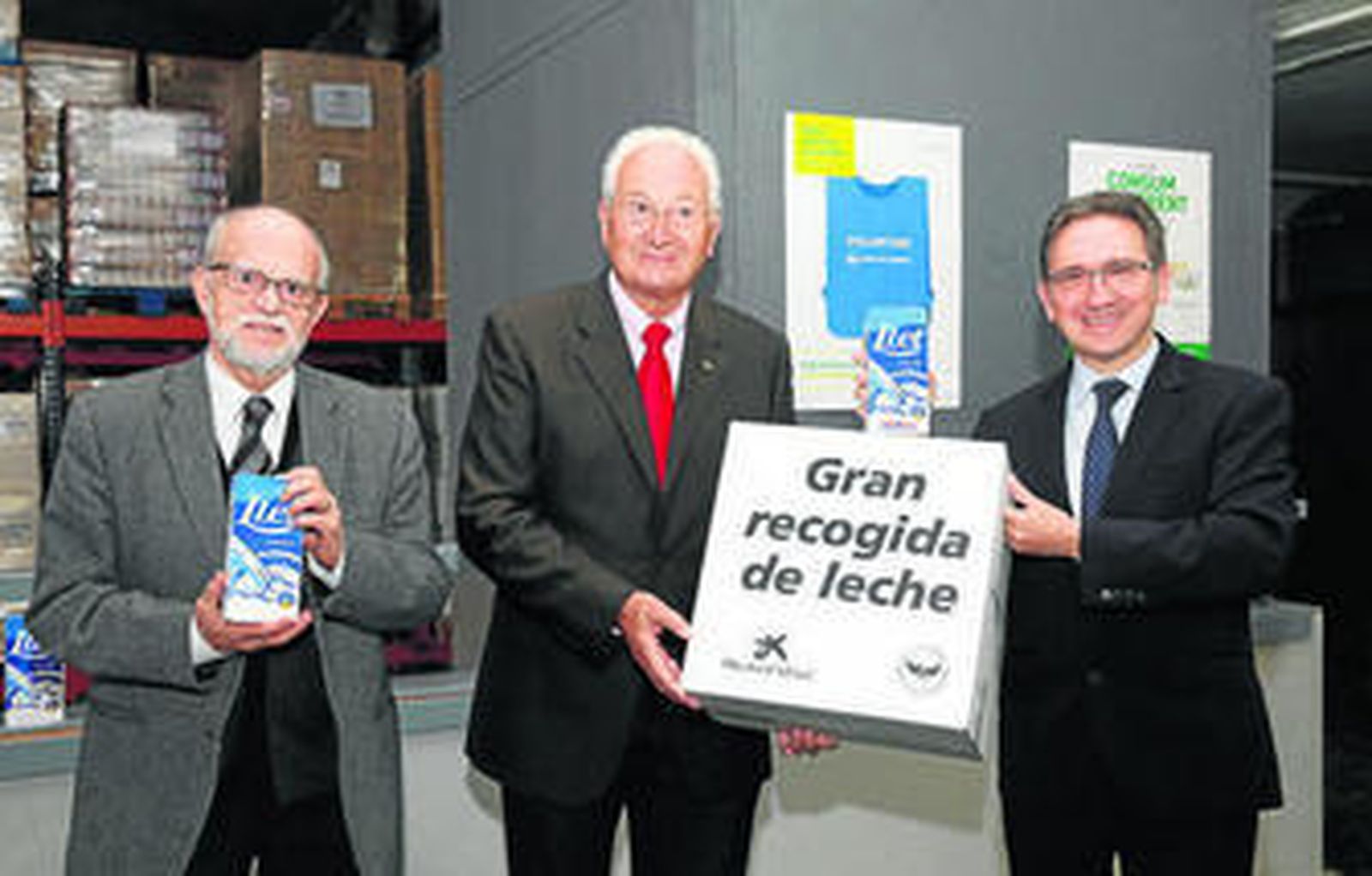 Entrega de los litros de leche.