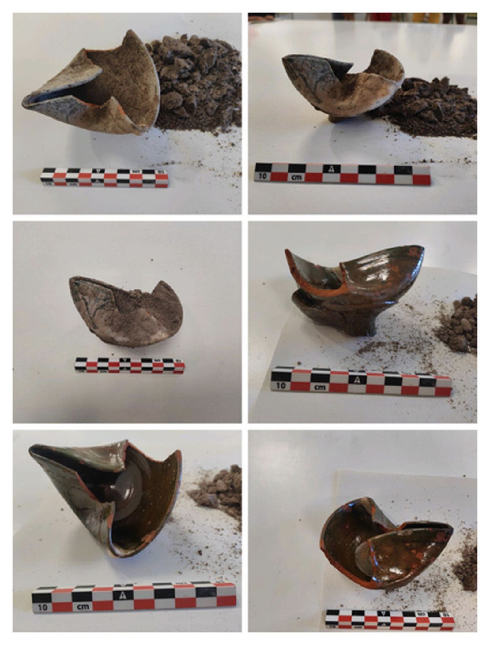 Fotografías del candil nazari hallado en la excavación