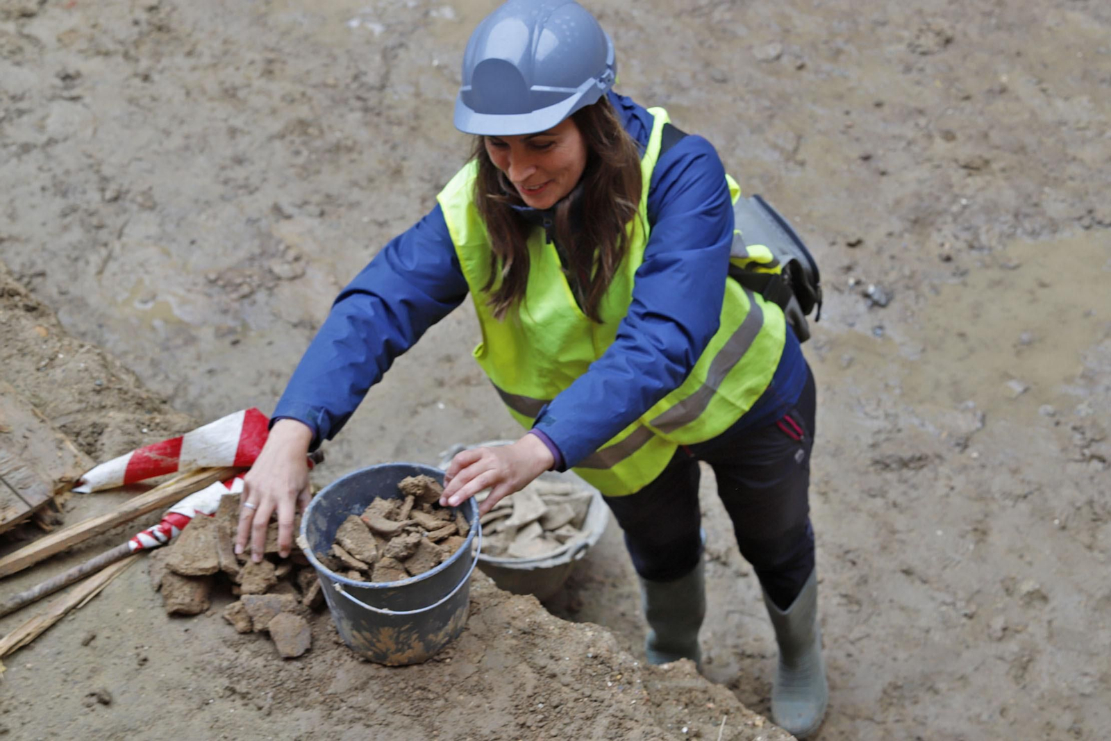 Imágenes de los restos arqueológicos hallados en el solar del antiguo edificio de Hacienda