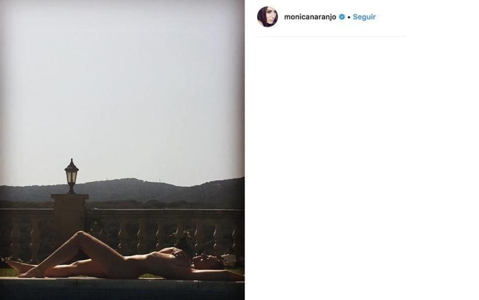 La nudista inserción de Mónica Naranjo en Instagram