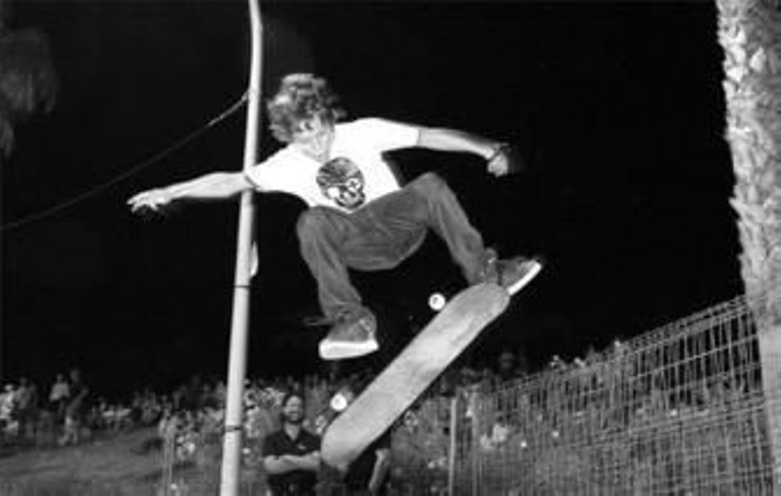 Imagen de la exhibición de skate en el parque Betty de Los Barrios, ayer.