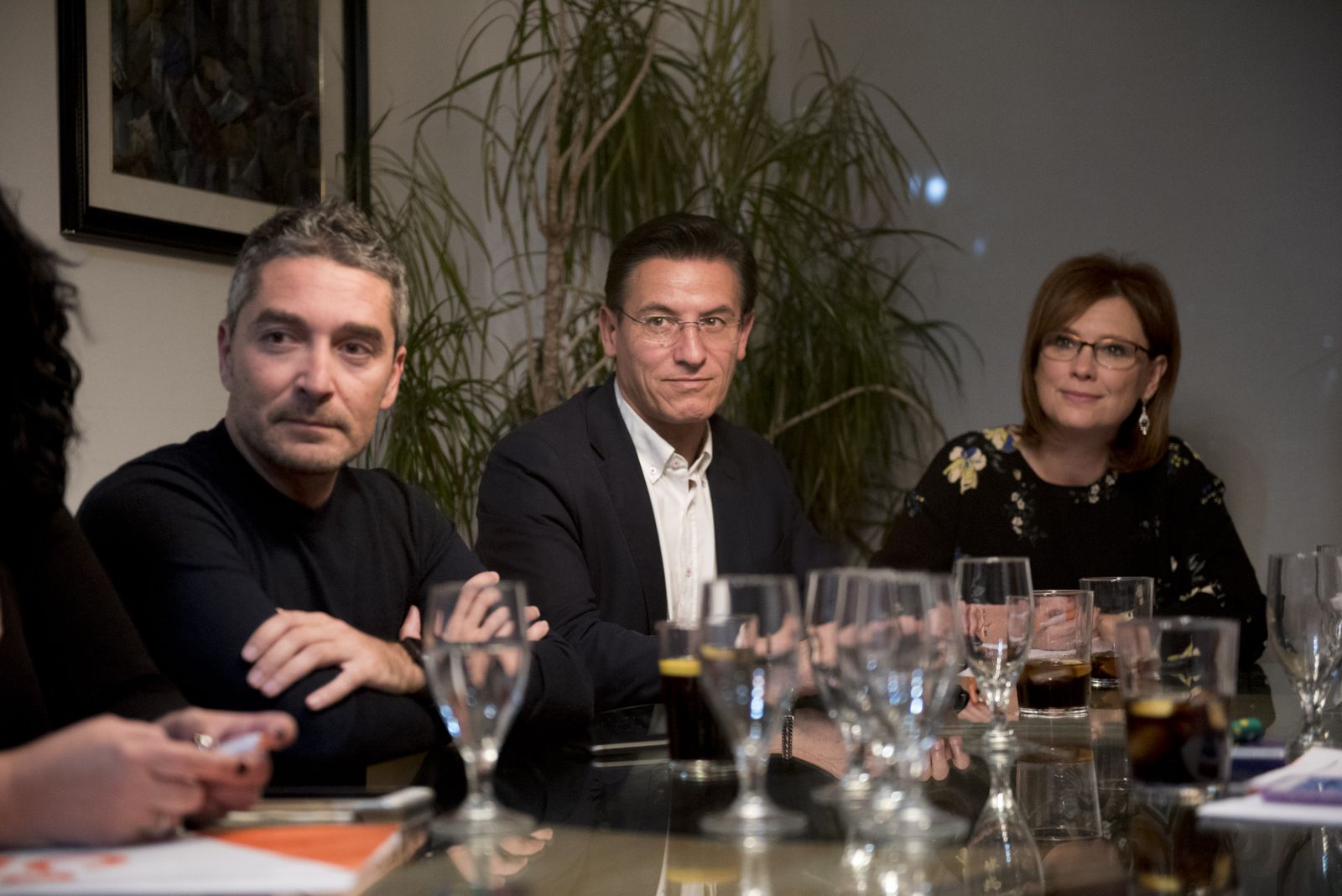 Mar Sánchez, número 2 de Cs al Congreso, junto al alcalde Luis Salvador y el concejal Manuel Olivares