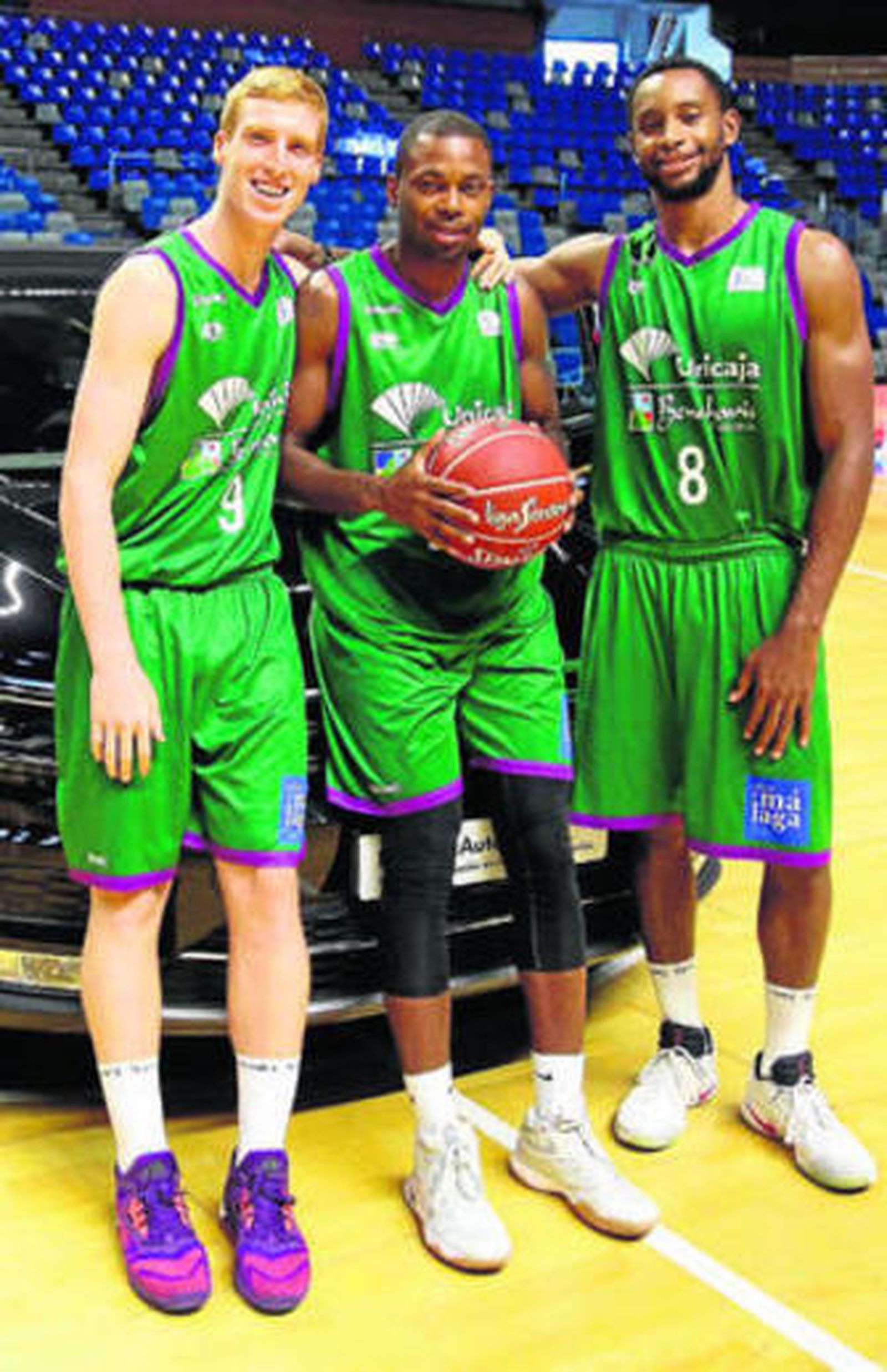 Alberto Díaz, Oliver Lafayette y Kyle Fogg posan en el Media Day.