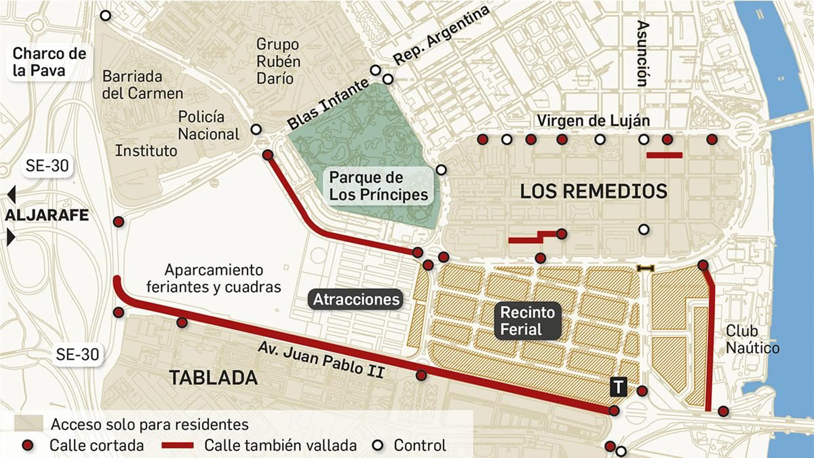 Todos los cortes de tráfico por la Feria de Sevilla 2022: del jueves 28 de abril al 8 de mayo
