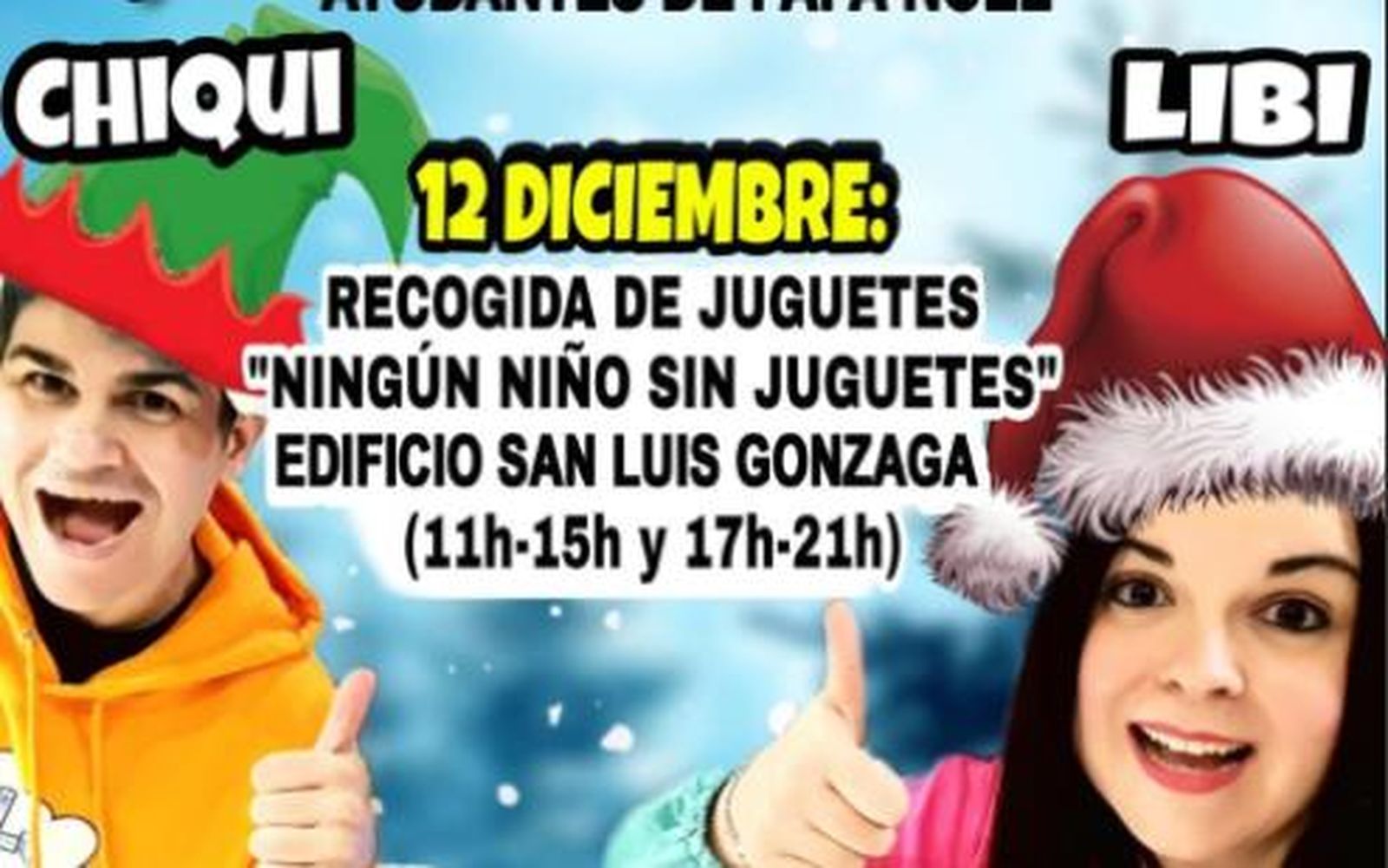 Recogida de juguetes y alimentos el domingo 12 en San Luis.