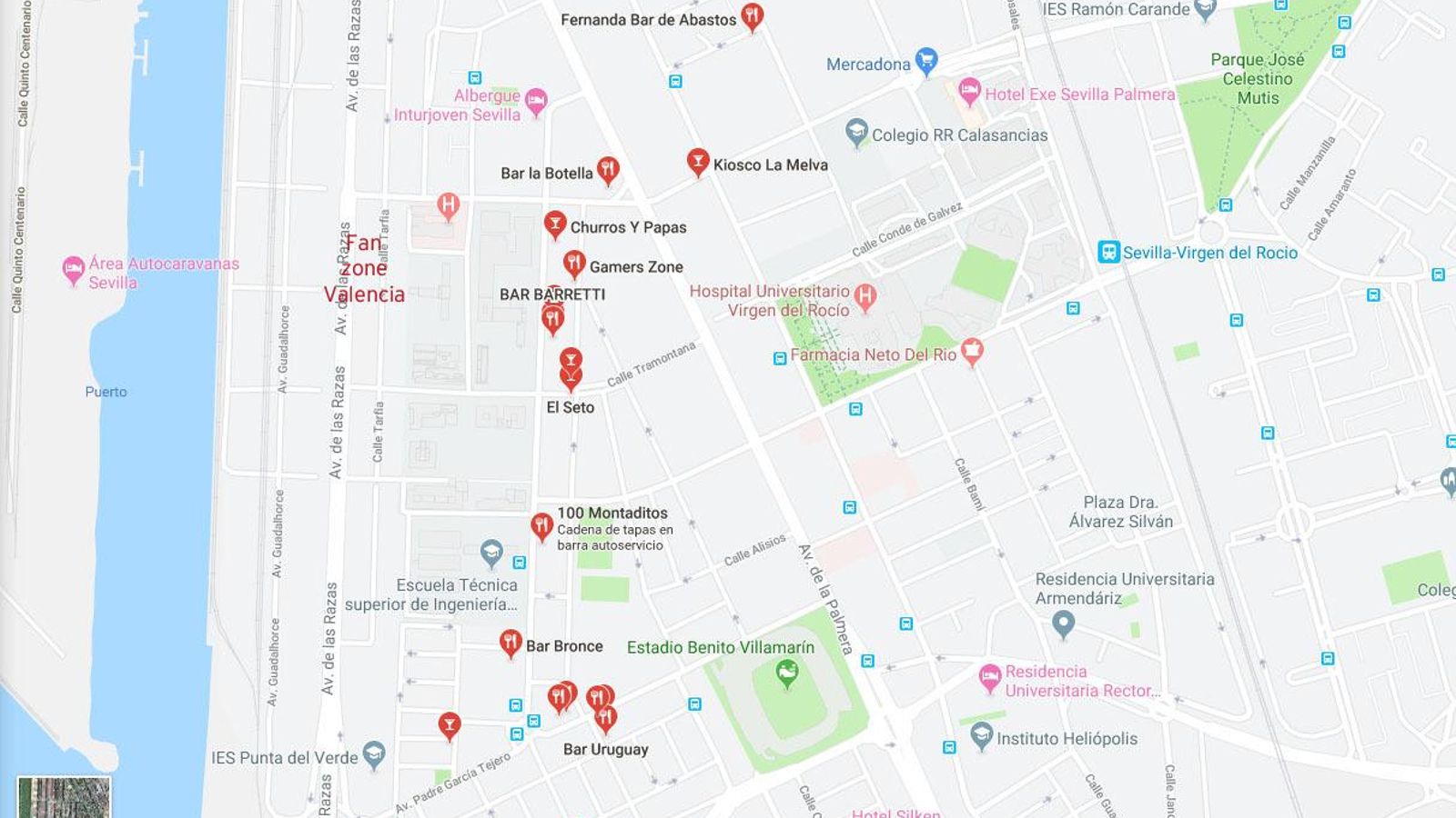 Mapa de Reina Mercedes y Heliópolis.