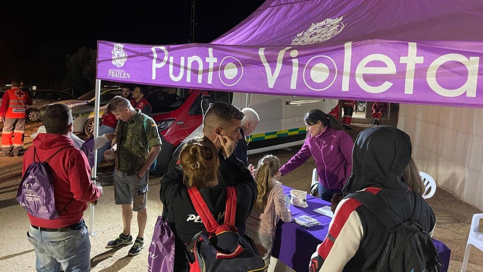 Punto violeta en las fiestas de Bailén.