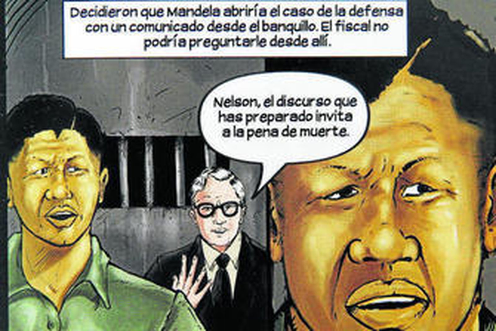 Una de las viñetas de  la obra en castellano sobre la vida de Nelson Mandela.