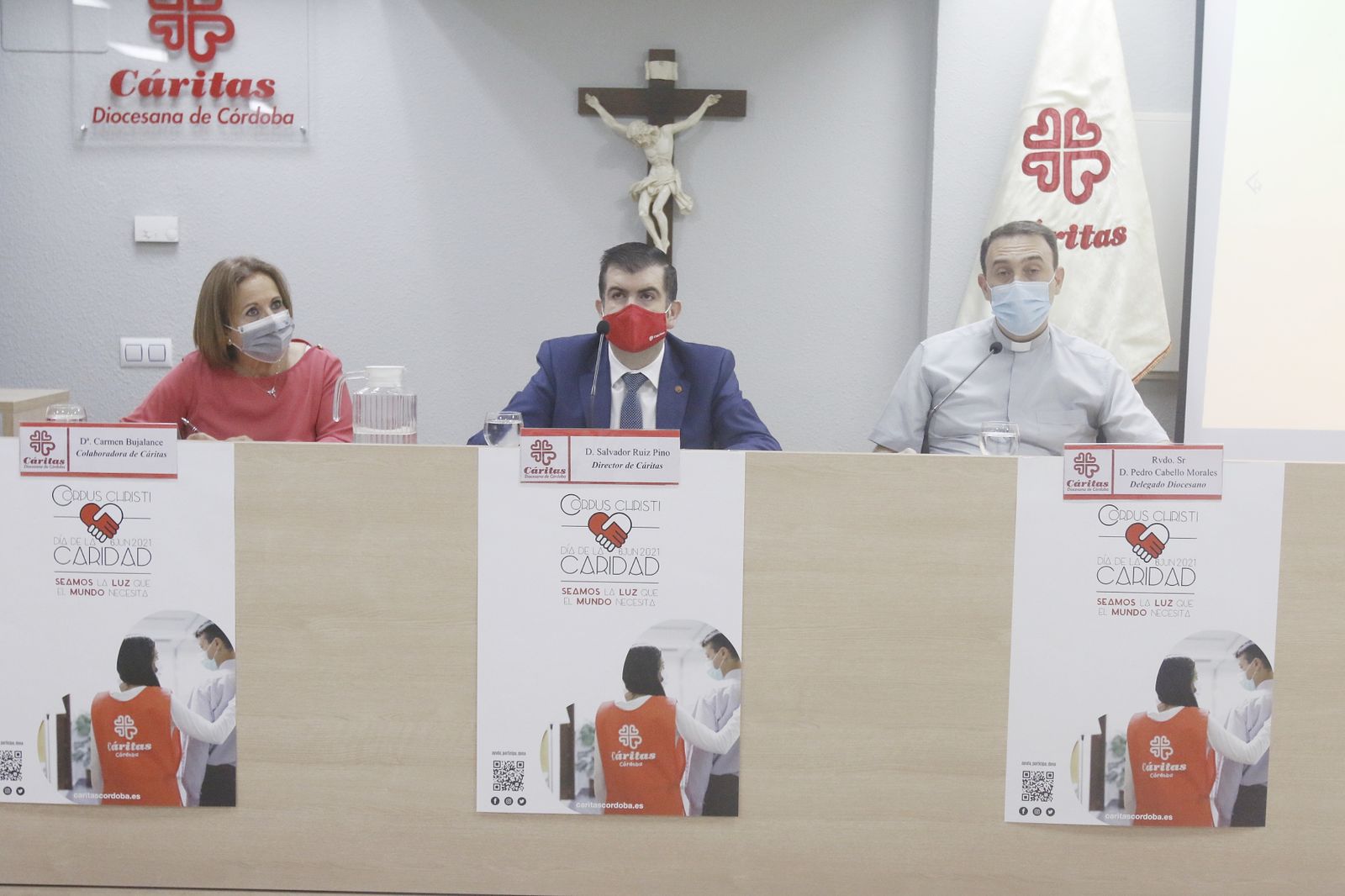 Carmen Bujalance, Salvador Ruiz y Pedro Cabello, en la rueda de prensa.
