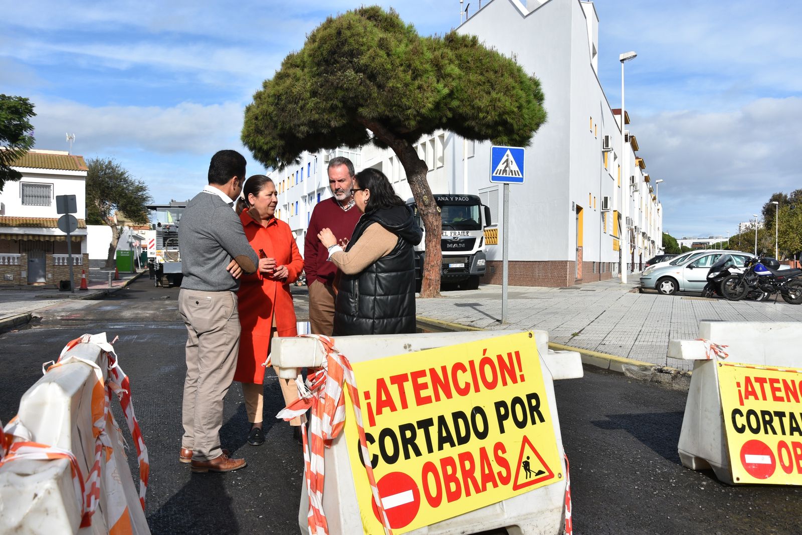 Visita a las obras de asfaltado en Punta Umbría.