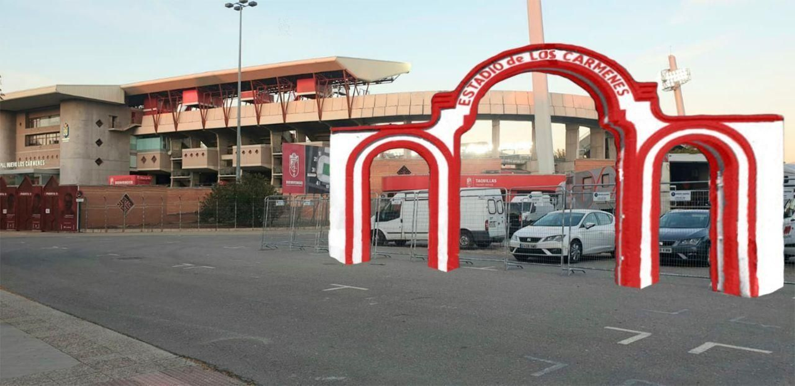 Fotomontaje de propuesta de colocación del arco del parlamentario Chus Fernández