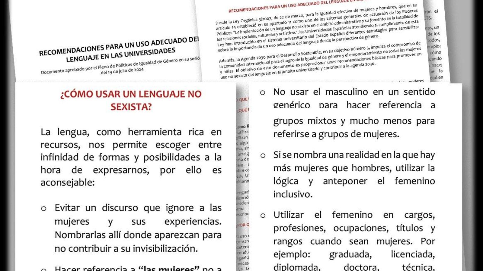 Recomendaciones de la CRUE sobre el lenguaje no sexista