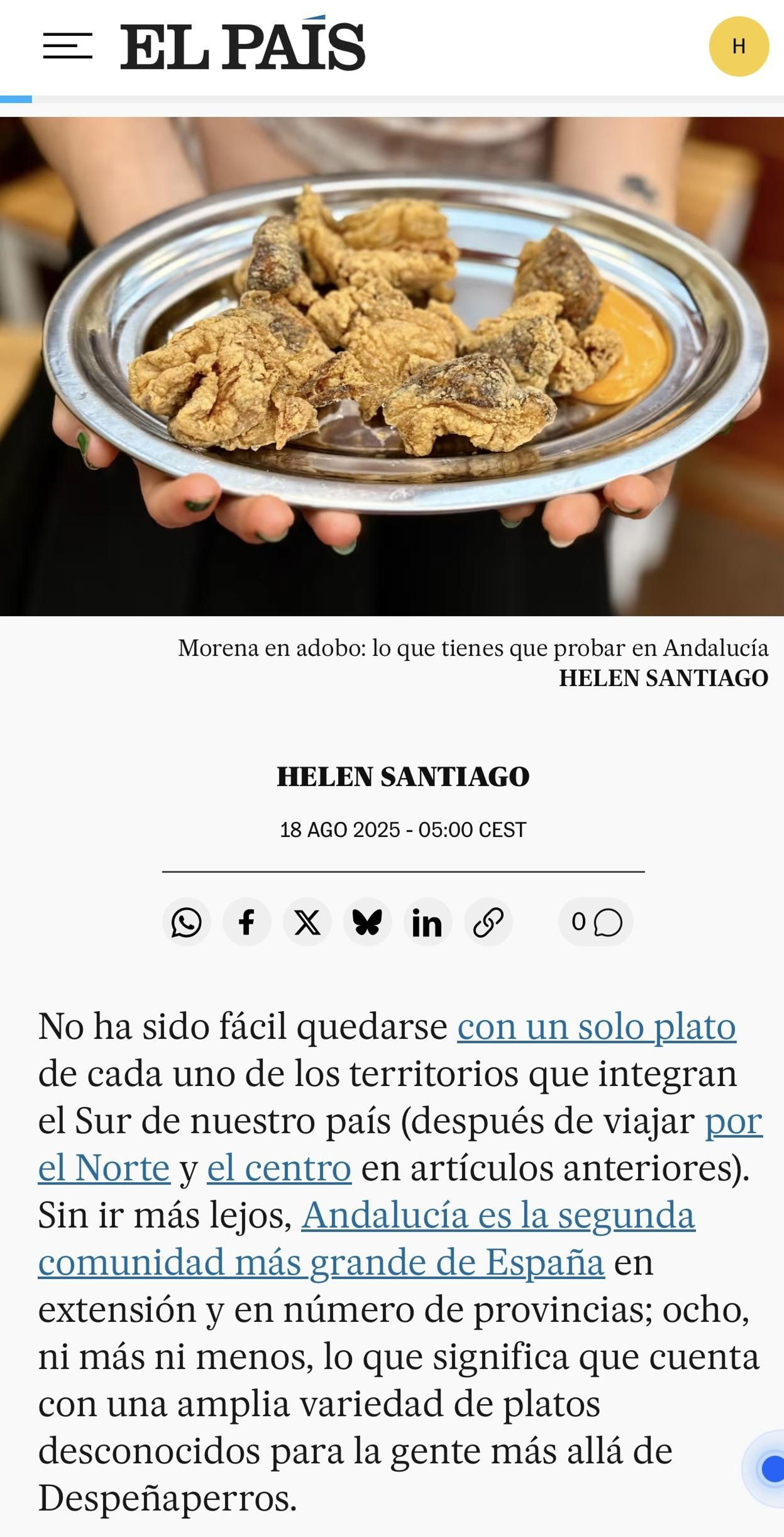 La morena en adobo en El Comidista