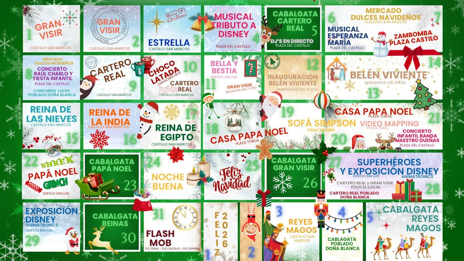 Este es el calendario de la Navidad en El Puerto.
