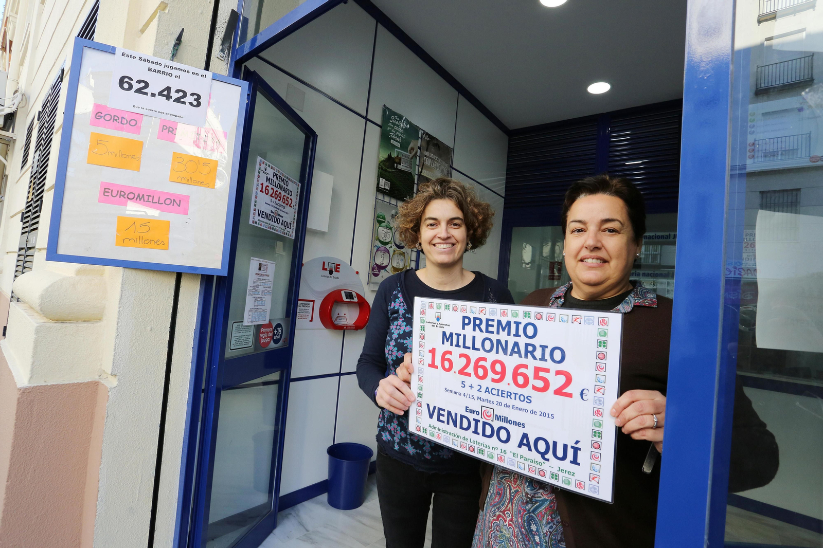 Un Euromillones de más de 16 millones de euros Los mayores premios de la Lotería en Jerez en los últimos años