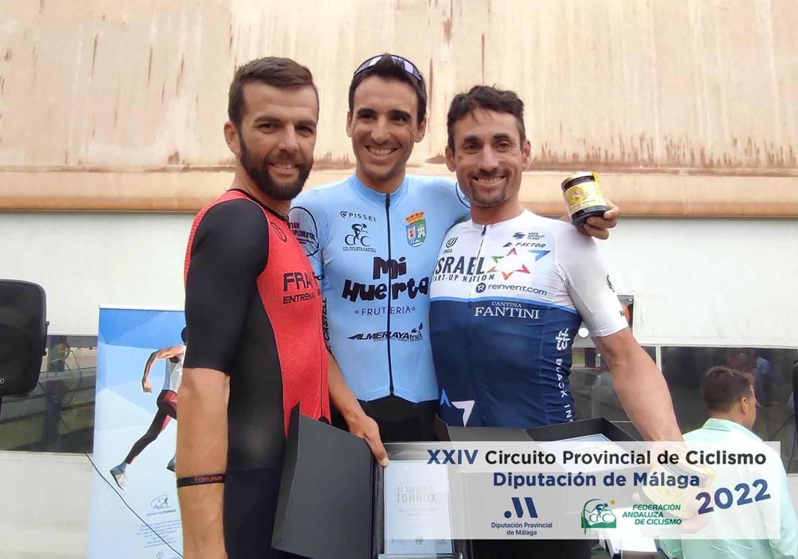 El podio de la prueba masculina.