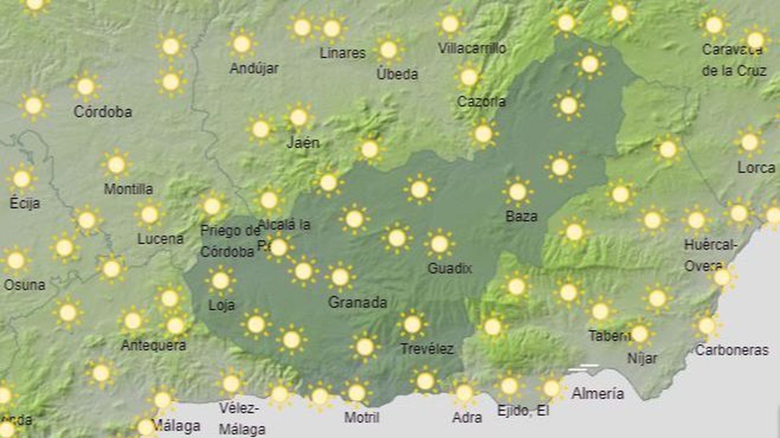 El Tiempo en Granada el 12 de julio de 2024