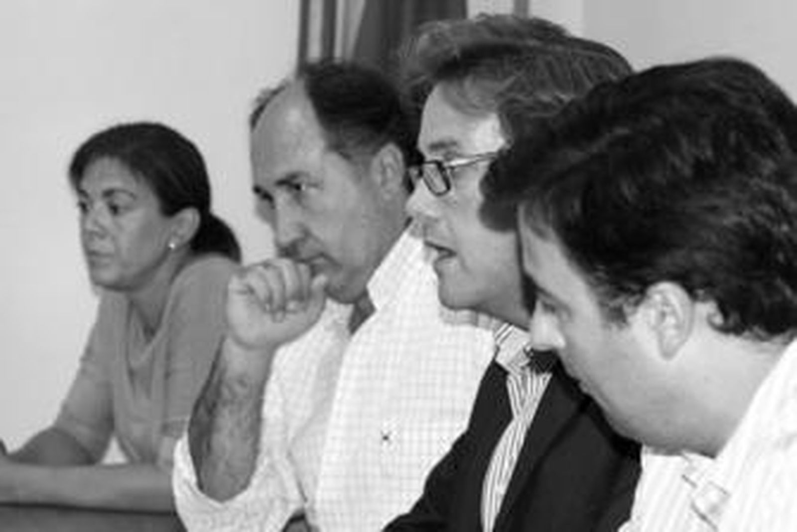 Nieto explica las razones de la expulsión de De la Jara junto a Gil, Landaluce y Corrales, ayer.