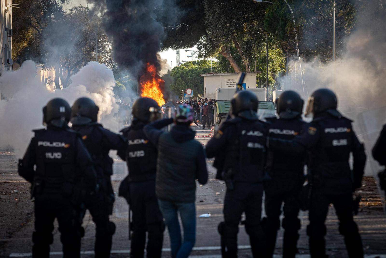 Imágenes de la novena jornada de huelga del metal en Cádiz