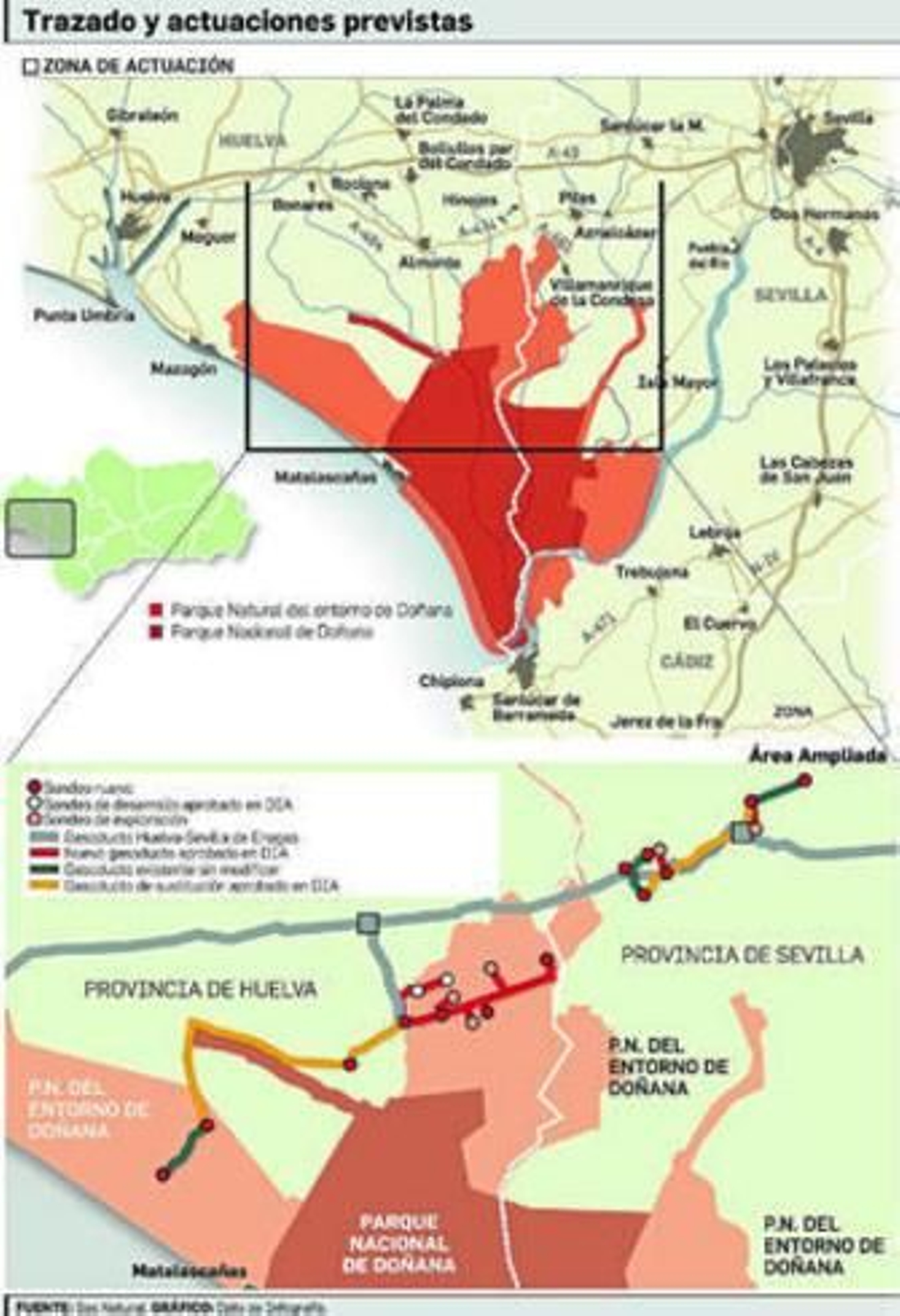 La Junta deja sin autorización las obras del almacén de gas en Doñana La Junta deja sin autorización las obras del almacén de gas en Doñana